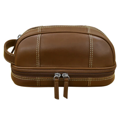 Leather Toiletry Bag - Brown-ILI New York-DISTRICT 1