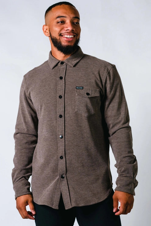 Men's Sherman Fleece Button Up-Belong Designs-DISTRICT 1