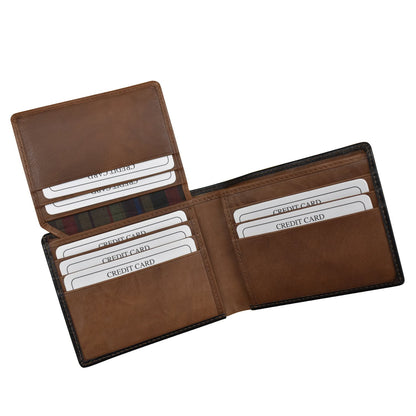 Men's Wallet Bifold with Left Flip - Black/Toffee-ILI New York-DISTRICT 1