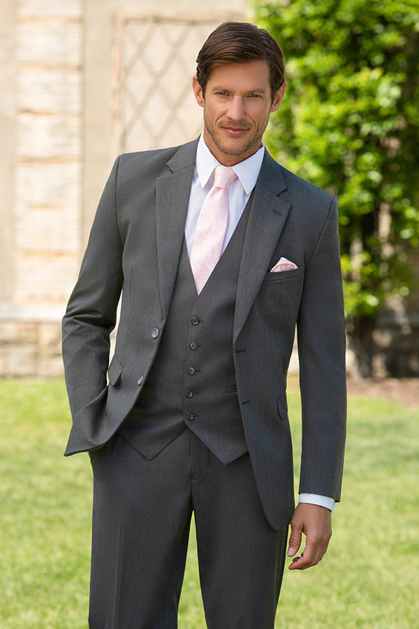 Metro Suit Jacket - Medium Grey-Pure Silk Fabrics-DISTRICT 1