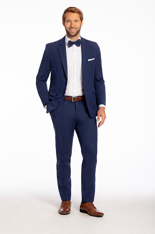 Metro Suit Pant - Indigo-Pure Silk Fabrics-DISTRICT 1