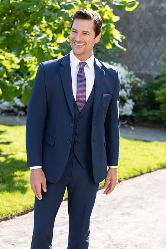 Metro Suit Pant - Navy-Pure Silk Fabrics-DISTRICT 1