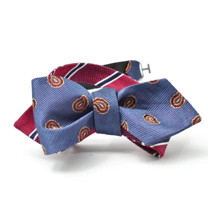 Paisley Stiped Reversible Bow Tie-Curated Basics-DISTRICT 1